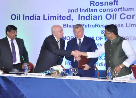 Signing of MoU for stake in oil assets in Russia
